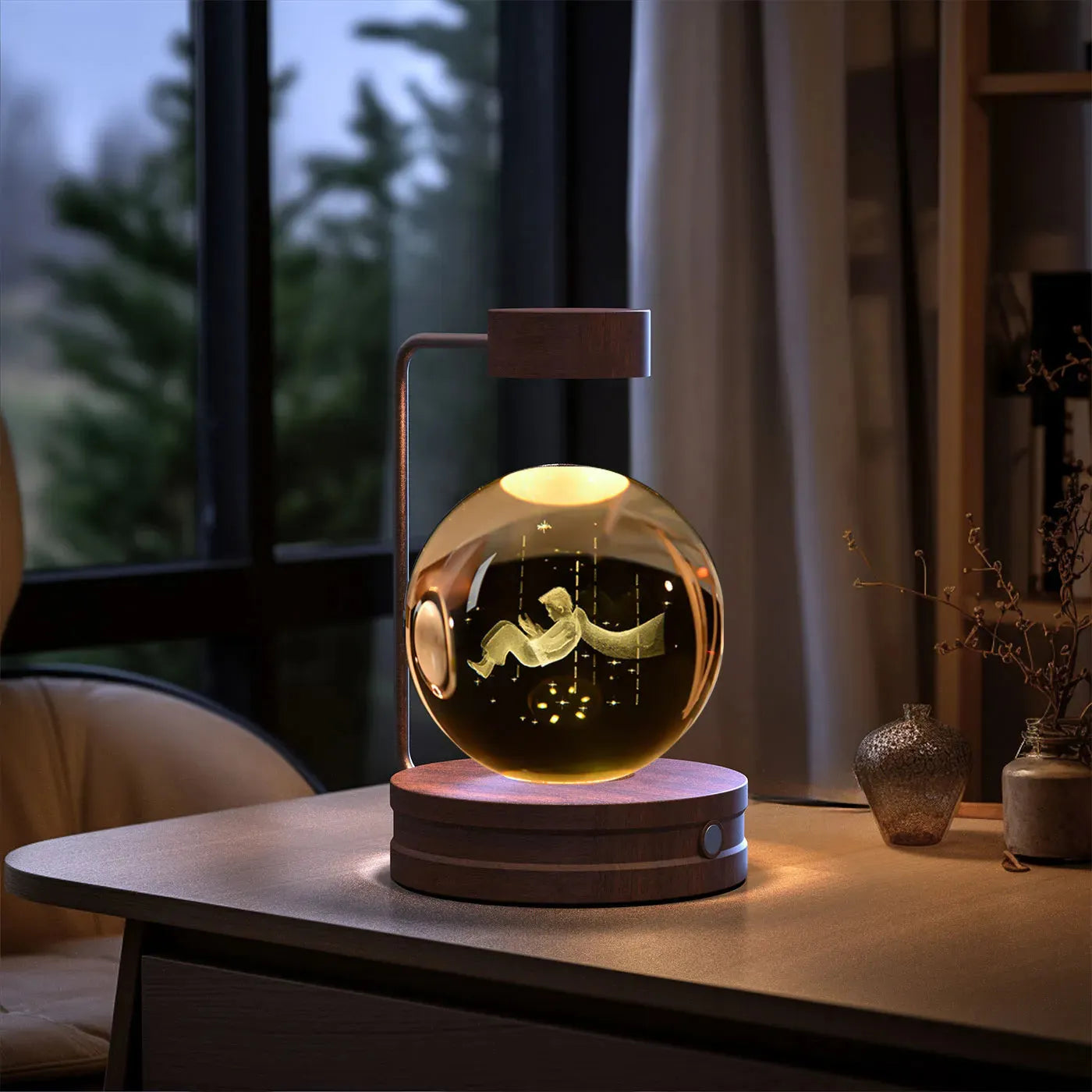 Crystal Ball Cosmic Dinosaur Indoor Night Light USB Power Warm Bedside Light Birthday Gift Night Lamp - Bella Enchanté